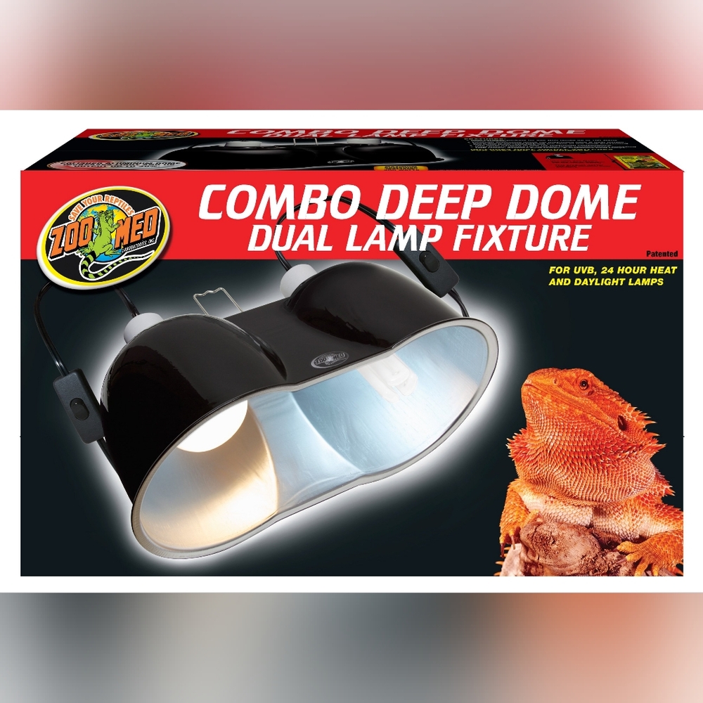 Combo Deep Dome Dual Lamp Fixture - Black